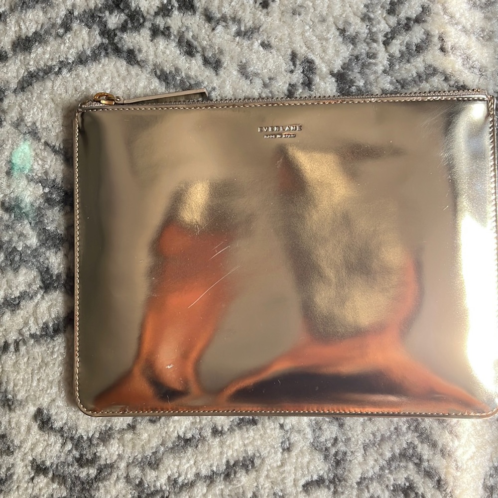 Everlane gold clutch